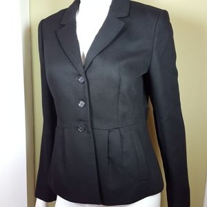LOFT Black Peplum BLAZER Career Jacket Pleated NWT